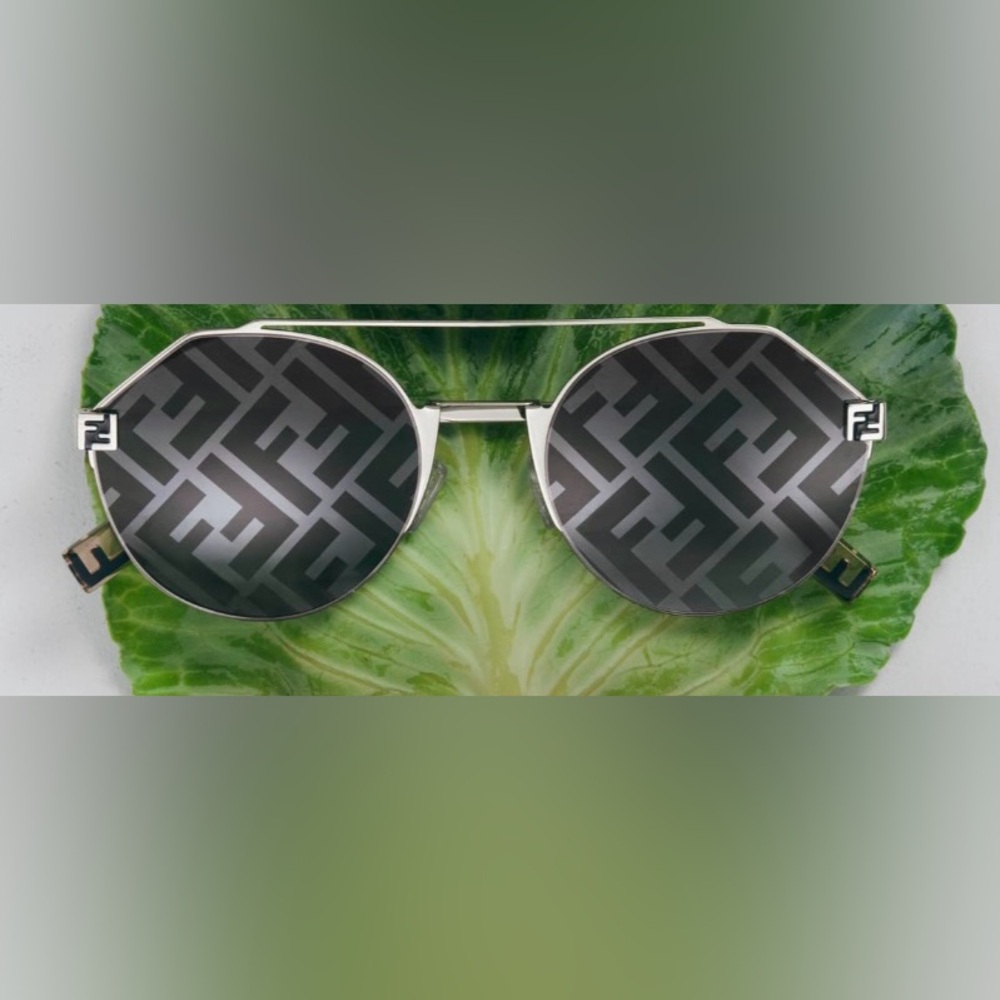 NEW🔥FENDI ‘Fendi Sky Logo 55mm Round Sunglasses🔥
